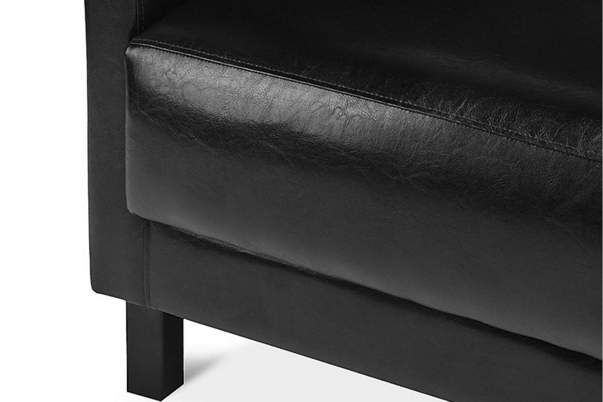 2-SITZER-SOFA ESPECTO Lederoptik, Schwarz - Schwarz, Textil (67/71/130cm) - KONSIMO®