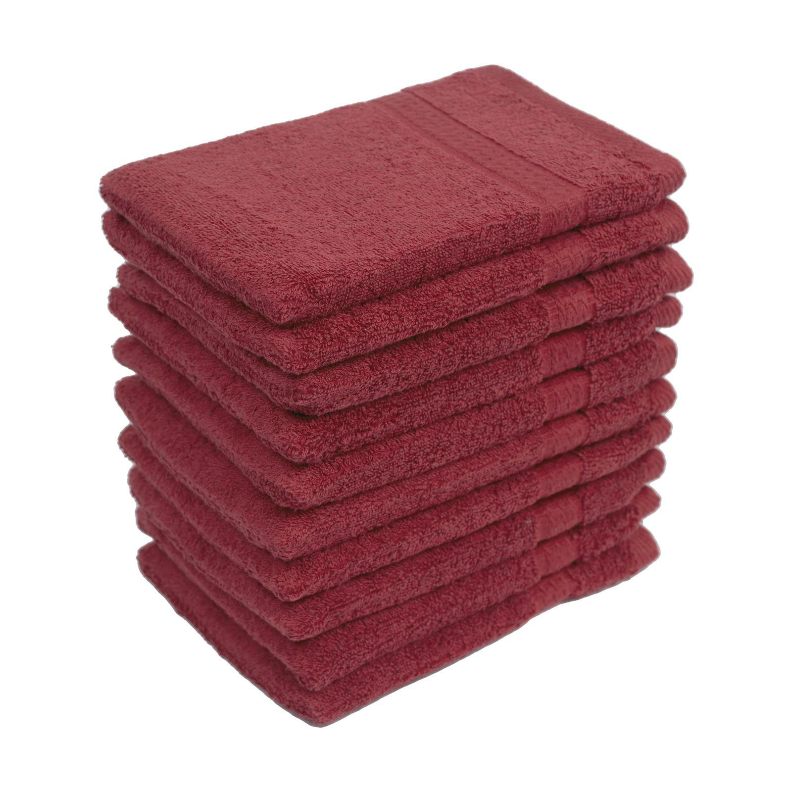 WASCHLAPPEN 16x21 cm aus 100% Baumwolle 500g/m2, 10er Set Waschhandschuhe Bordeuax - Bordeaux, Textil (16/21cm) - Carpe Sonno