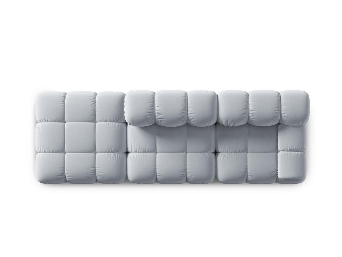 MODULARES-SOFA links Bellis aus Samt hellblau 4 Sitzplätze - Hellblau, Textil (94/63/282cm) - Micadoni