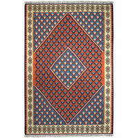 HANDWEBTEPPICH Kelim Senneh Rot 157/107 cm Schurwolle - Rot, Textil (107/157cm) - Looma