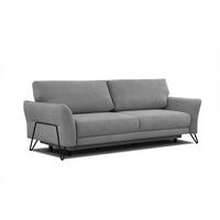 SOFA LOREM 3-Sitzer mit Schlaffunktion, grau - Schwarz/Grau, Holz/Textil (232/90/107cm) - Courtois Laville
