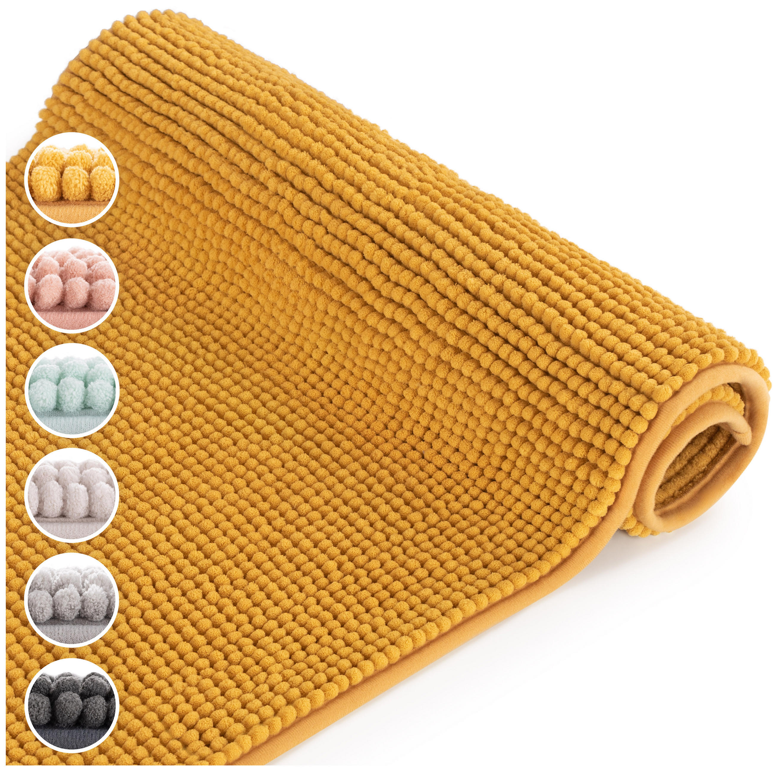 BADEMATTE Chenille 50/80cm, Gelb - Gelb, Textil (50/80cm) - Blumtal