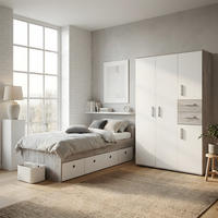 JUGENDZIMMER Set Bente 2-teilig - Eichefarben/Silberfarben, Holzwerkstoff/Kunststoff (1/1/1cm) - arthur berndt
