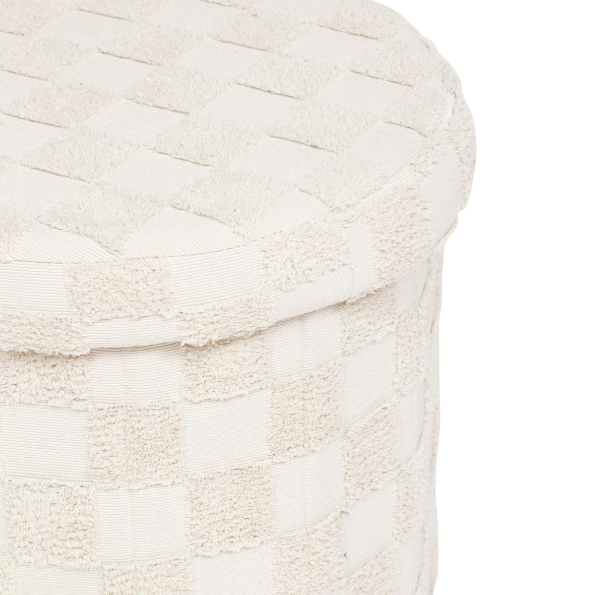 POUF tufted Pasti 38/38/38 cm - Weiß, Holzwerkstoff (38/38/38cm) - Atmosphera Createur d´interieur