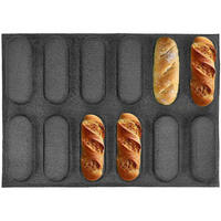 BACKFORM für 12 Brötchen mit Antihaftbeschichtung 40 x 30 cm - Schwarz, Kunststoff (30.2/2.5/40.2cm)