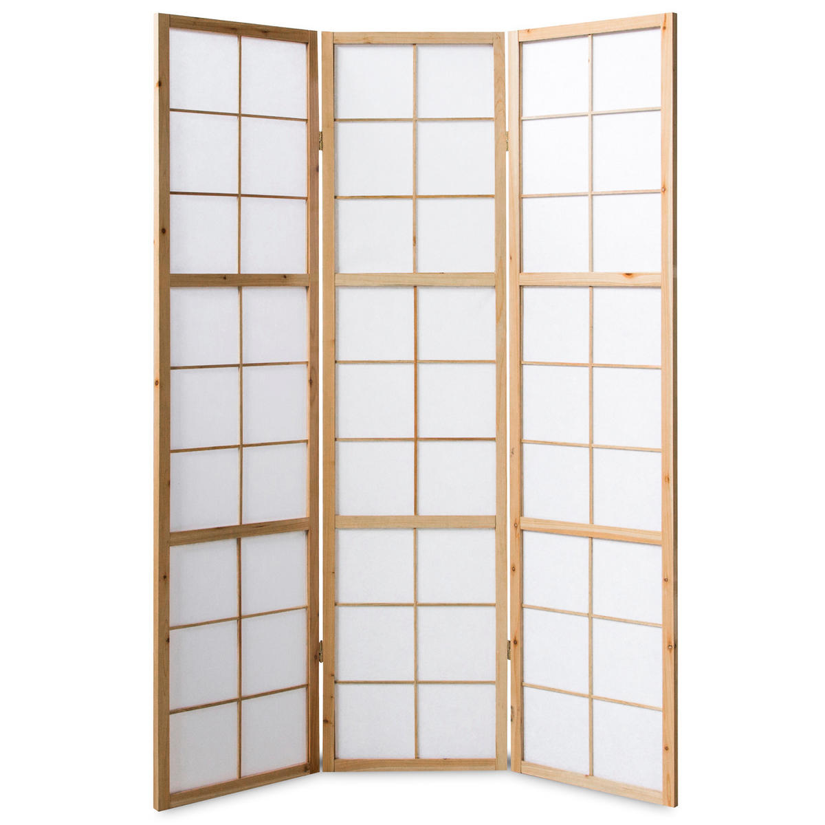 PARAVENT 3-tlg. 132/175 cm Braun Shoji - Braun, Holz (132/175/2cm) - Homestyle4u