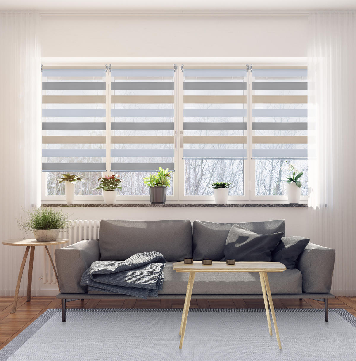 DOPPELROLLO Dreifarbig, 75 cm x 180 cm - Multicolor, Kunststoff (75/180cm) - STORESDECO