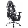 CHEFSESSEL Lederlook schwarz/weiß - Schwarz/Weiß, Textil/Metall (70/125/58cm) - CLP
