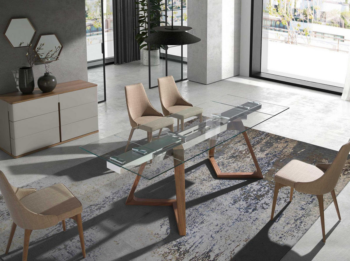 STUHL Stuhl aus braunem Stoff 50/60/91 cm - Nussbaumfarben/Walnussfarben, Holz/Textil (50/91/60cm) - ANGEL CERDA