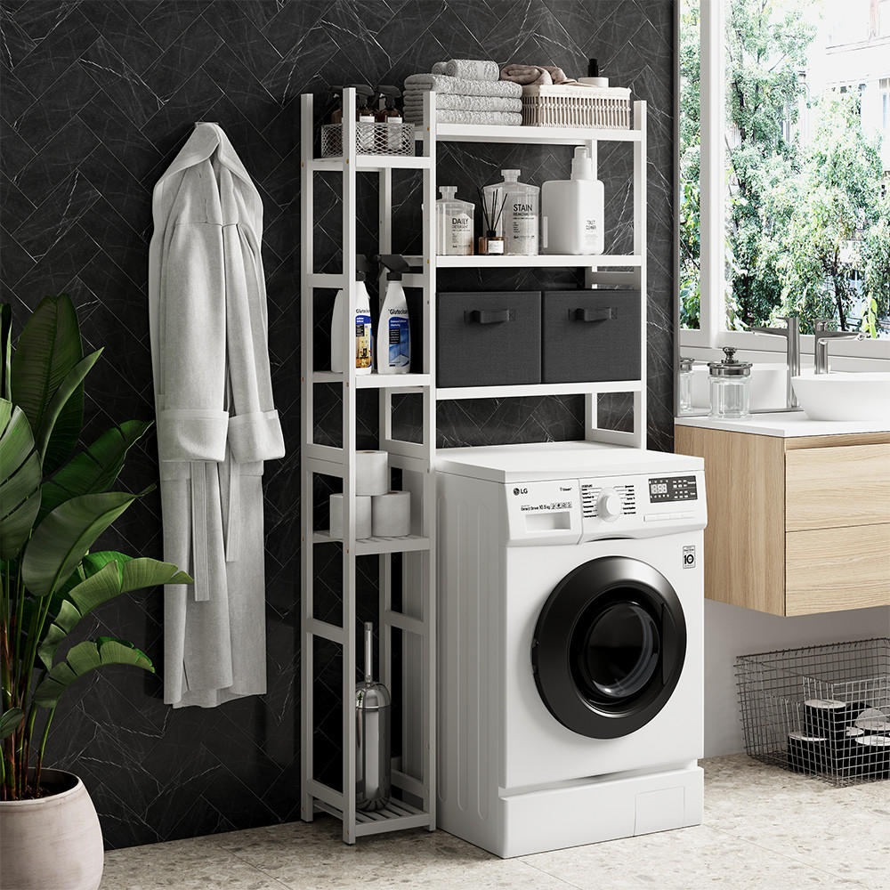 WASCHMASCHINENSCHRANK Bilbao Weiß 78.5 x 163 cm mit 2 Vliesschubladen - Weiß, Holzwerkstoff (78.5/163/23.5cm) - Vicco