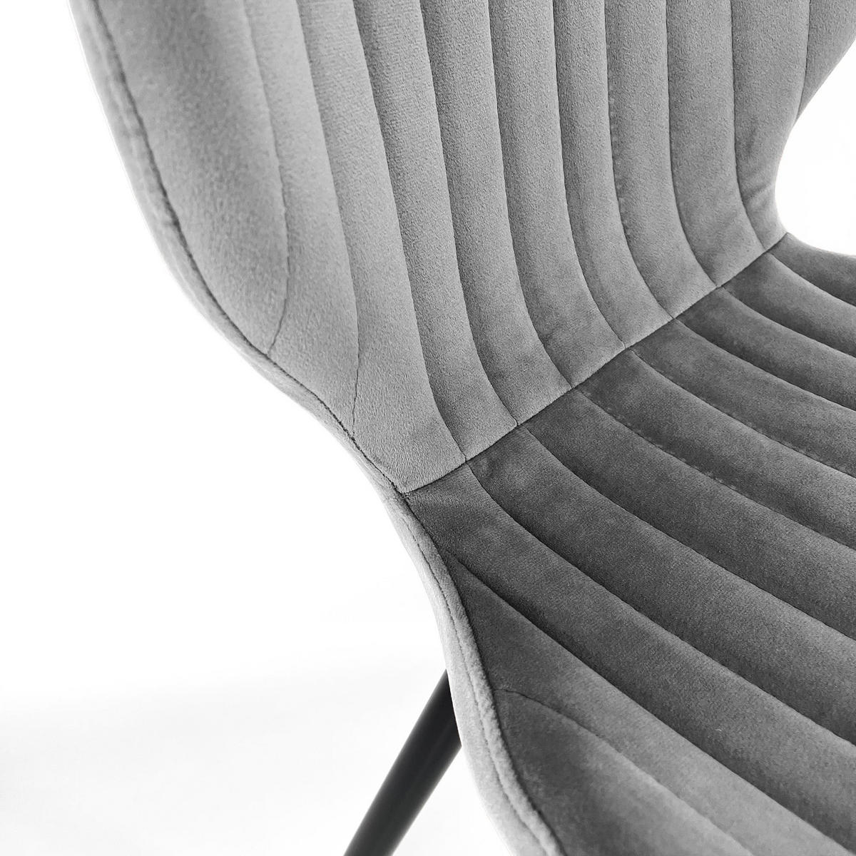 ČALÚNENÁ STOLIČKA, zamat, kovové nohy, sivá, 44/77/51,5 - sivá, textil (44/77/52cm) - RAUMHIRSCH FURNITURE