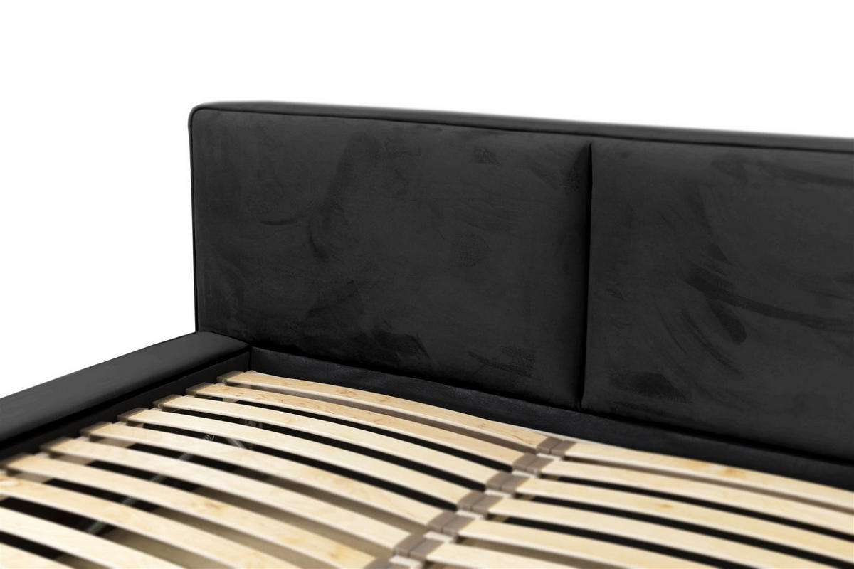 POLSTERBETT Lexie In Riviera Komplett - Schwarz, Holzwerkstoff/Textil (160/200cm) - Fun Möbel