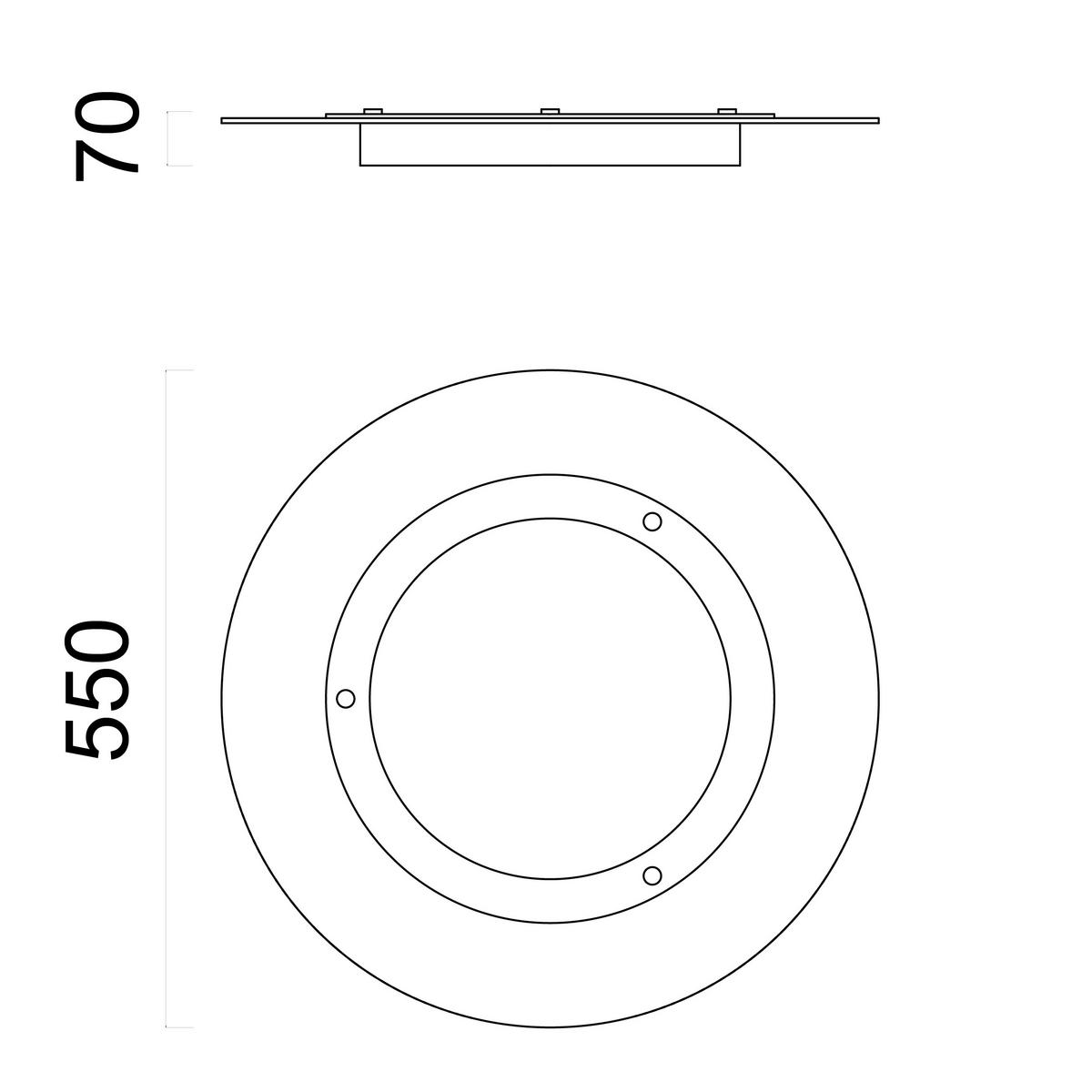 LED-DECKENLEUCHTE - Silberfarben, Metall (55/55/7cm) - Lumicom