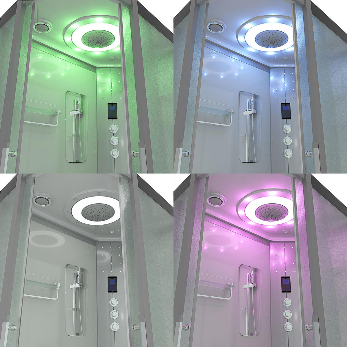 DUSCHE DampfduscheD60-70M3L-EC Weiß 120x80 - Weiß, Glas/Kunststoff (120/80/215cm) - AcquaVapore by Sandra Jentho