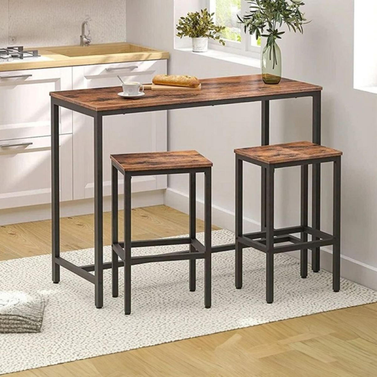 BAR-SET, 3-tlg. 100/40/90 cm - Braun, Holzwerkstoff (100/90/40cm)
