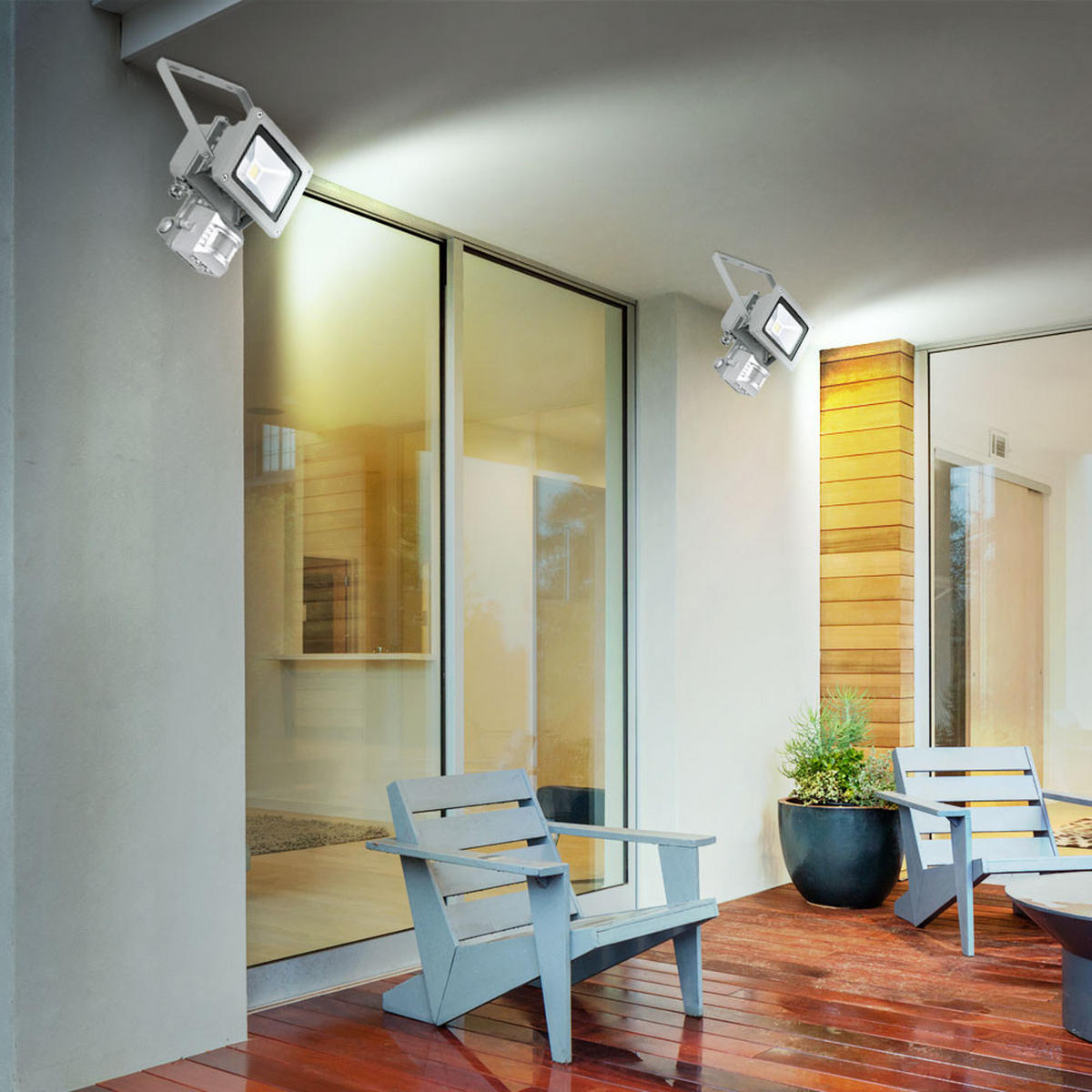 LED STRAHLER ALU Silber 2er Set - Silberfarben, Glas (11.5/11/15cm)