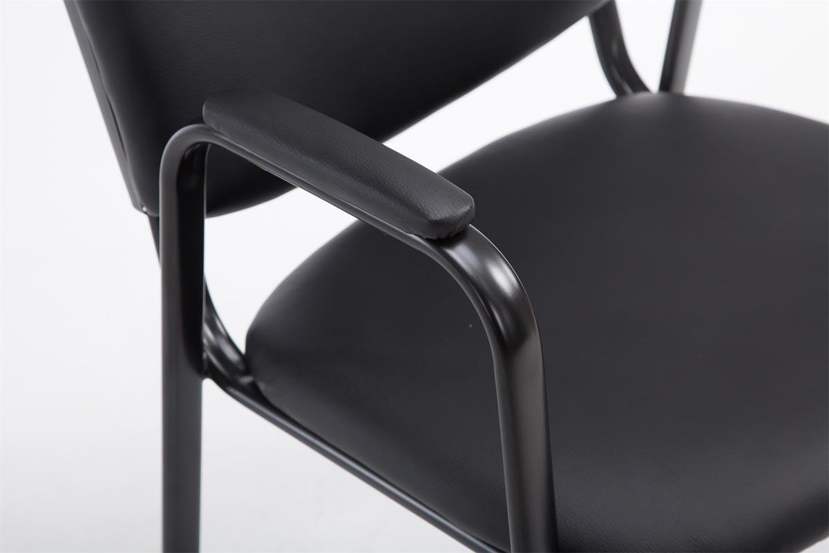 BESUCHERSTUHL Keen PRO, Kunstleder mit Armlehne - Gestell Schwarz / Bezug Schwarz - Schwarz, Textil/Metall (53/79/53cm) - TPFLiving