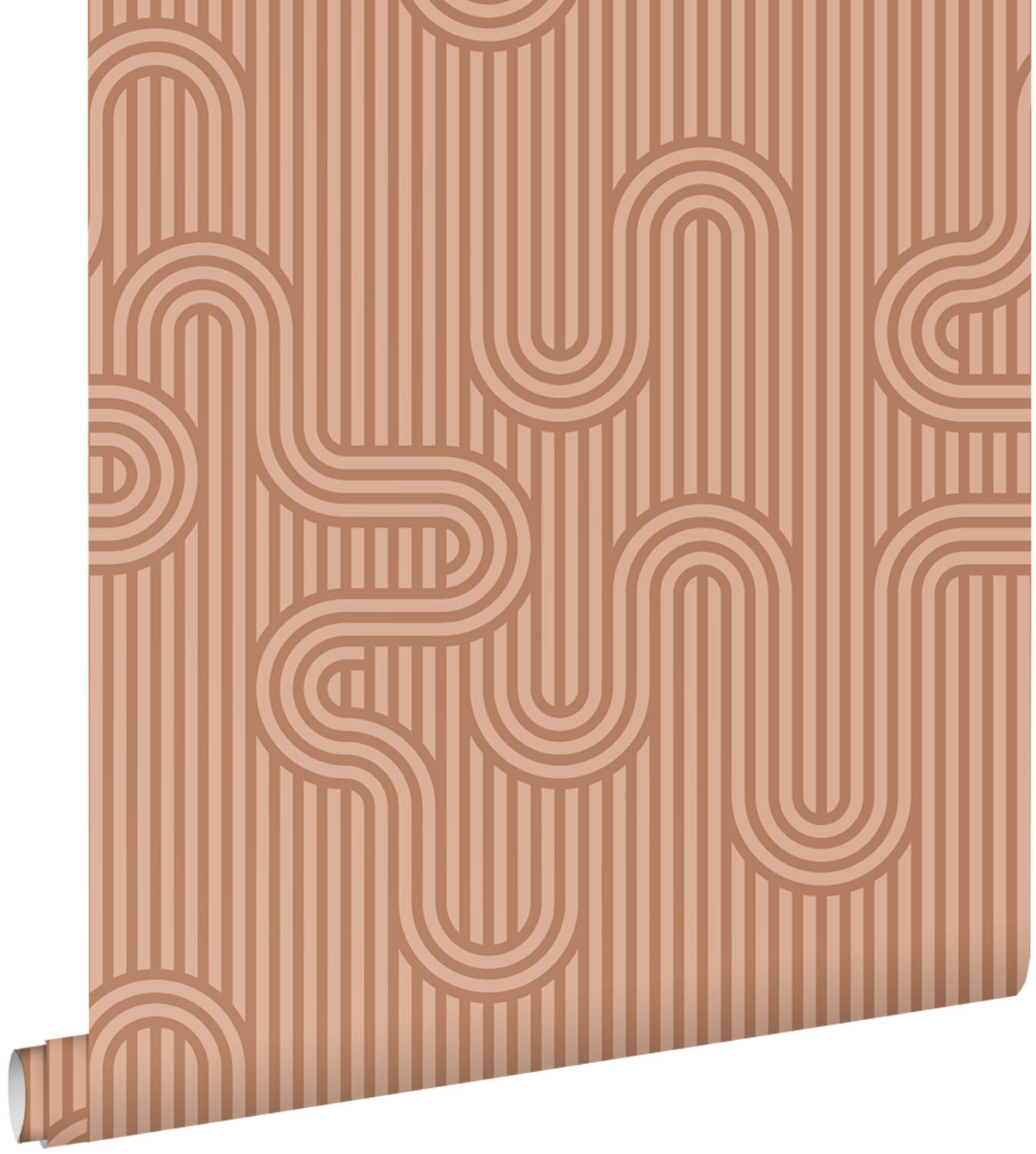 TAPETE grafische Linien 50 x 900 cm - Terracotta, Papier (50/900cm) - ESTAhome