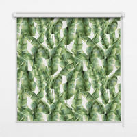 VNÚTORNÁ roleta - okenná roleta - roleta - 100x100 cm - Listy - zelená, plast (100/100/0.5cm) - TULUP