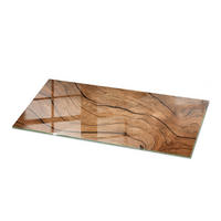 TISCHPLATTE 125x50 cm Naturholz Dekor - Dunkelbraun/Braun, Glas (125/50/0.4cm) - TULUP