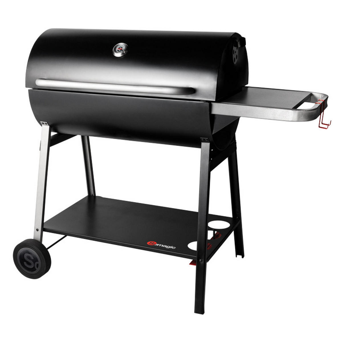 HOLZKOHLEGRILL Schwarz - Schwarz, Metall (65/102.5/118cm) - Somagic