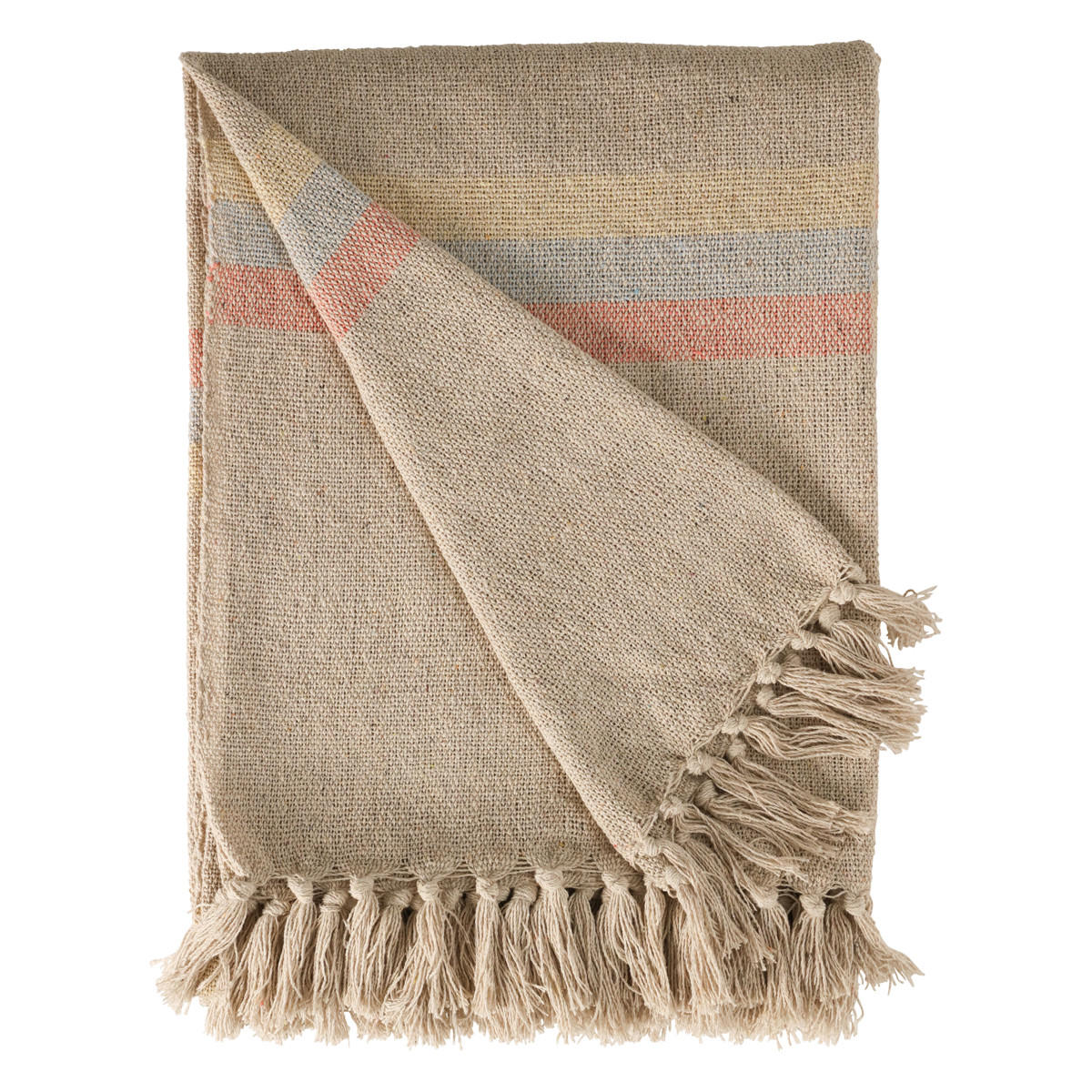 DECKE Unendlich 130x180 cm, 100% Baumwolle, Blau-Bernstein - Bernsteinfarben, Textil (130/180cm) - Au Maison