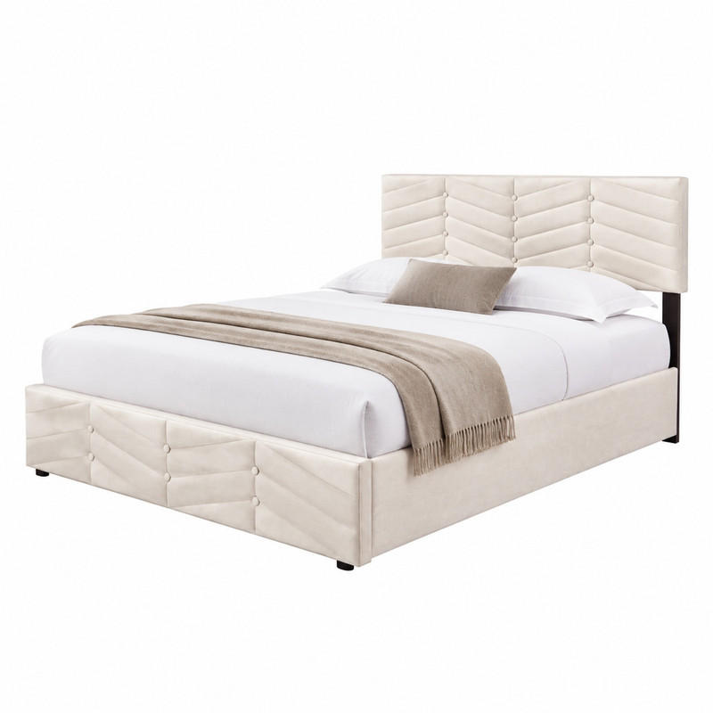 Beauniv Bett Beige 140x190 cm