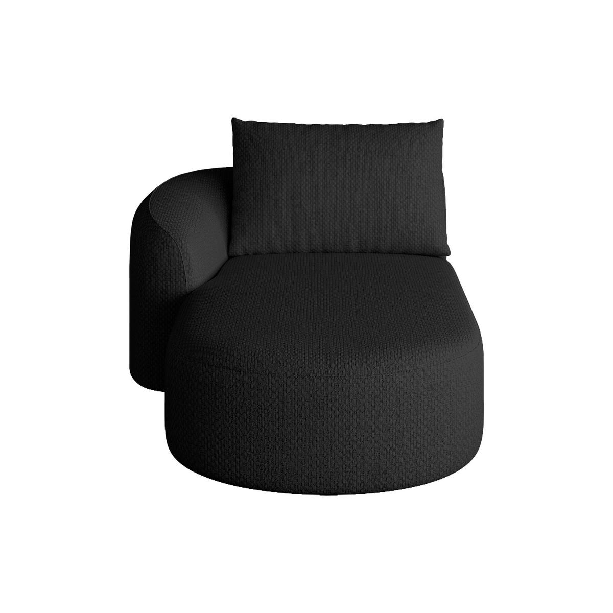 RÉCAMIERE DE-34711 linke Chaiselongue Schwarz - Schwarz, Textil (106/85/168cm) - ComfortXL