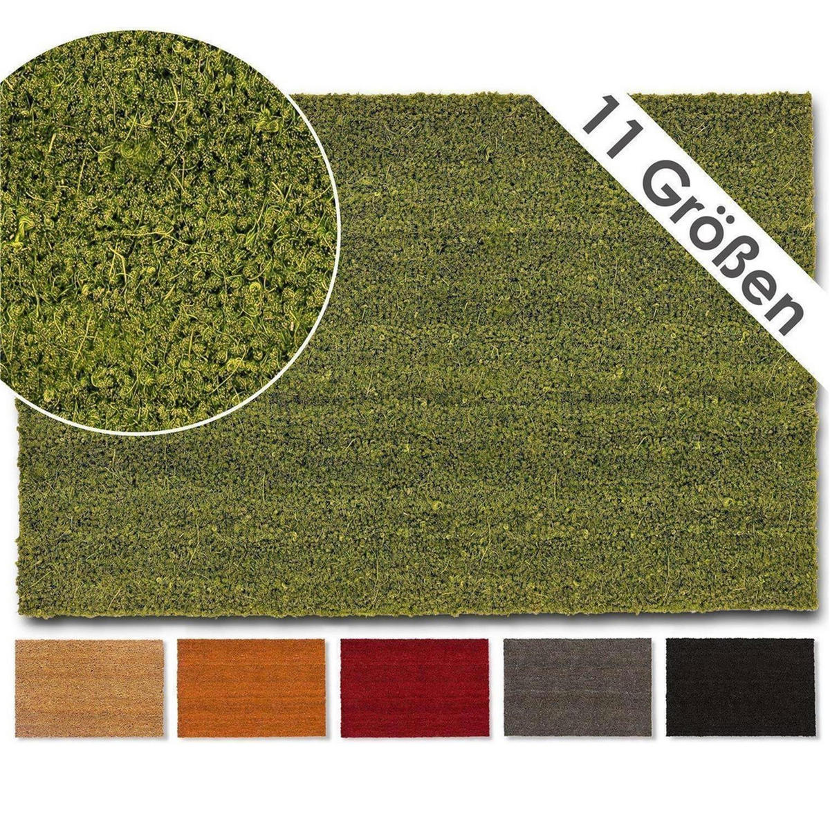 KOKOSMATTE MIT NATURFASERN KEIRA - Grün, Textil (65/100cm) - Astra