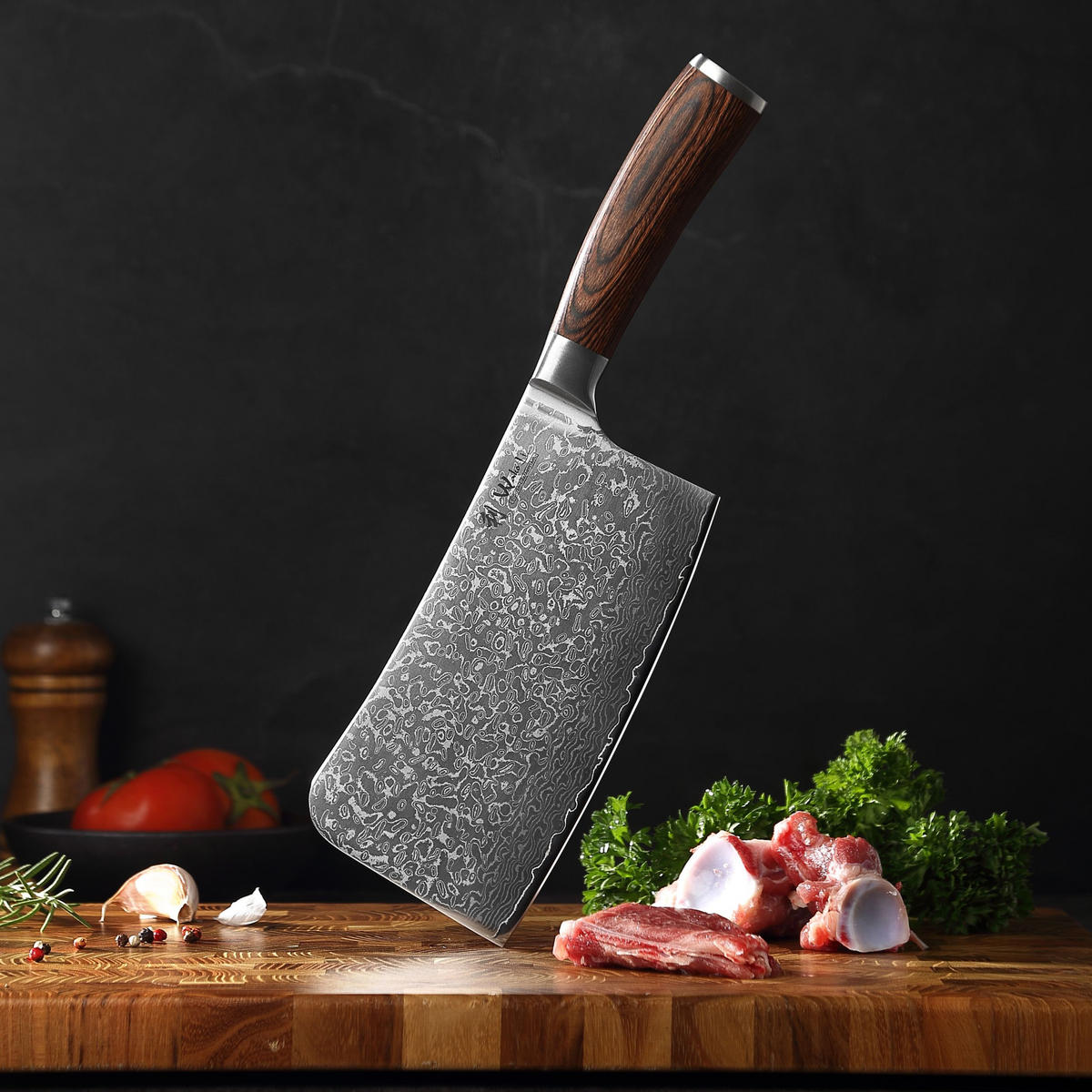 KNOCHENHACKMESSER Sakura Serie - Braun, Metall (31cm) - Wakoli