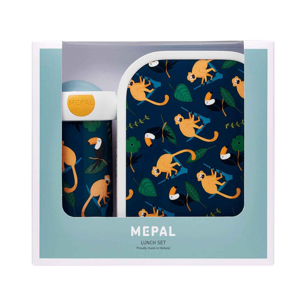 BROTDOSE + VERSCHLUSSBECHER Campus Jungle 300 ml + 700 ml 2er Set - Dunkelblau, Kunststoff (7.5/18.8/20.5cm) - Mepal