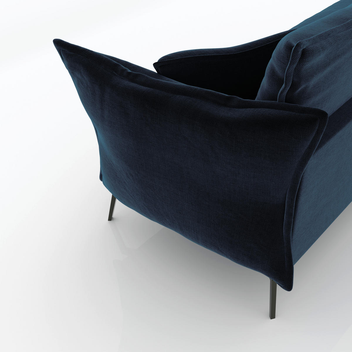 SCHLAFSOFA GERADE Samt Pfauenblau 210cm - Blau/Hellblau, Textil (210/90/105cm) - Sia Home
