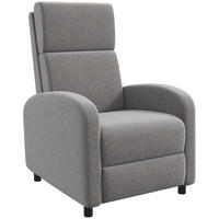 RELAXSESSEL gepolstert Fernsehsessel mit Liegefunktion bis 120 kg Belastbar Grau - Schwarz/Grau, Kunststoff/Textil (86/102/64cm) - HOMCOM