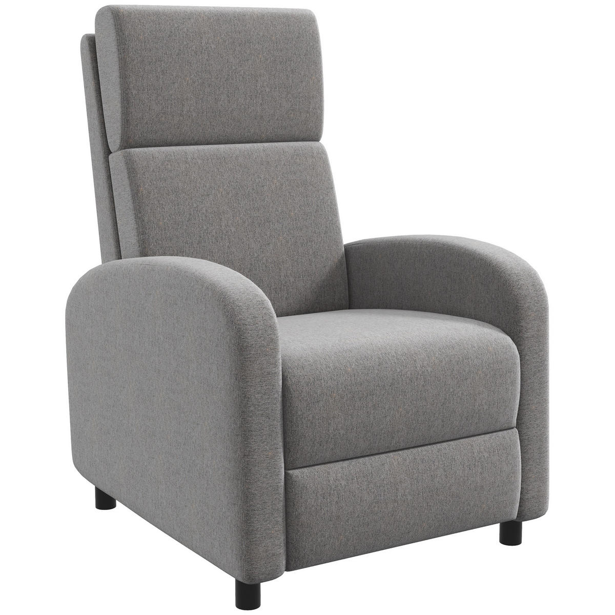 RELAXSESSEL gepolstert Fernsehsessel mit Liegefunktion bis 120 kg Belastbar Grau - Schwarz/Grau, Kunststoff/Textil (86/102/64cm) - HOMCOM