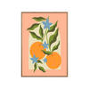 POSTER mit Rahmen Melissa Donne - Orange Branch with Flowers - Eichefarben/Multicolor, Holz/Papier (70/100cm) - Poster&Frame