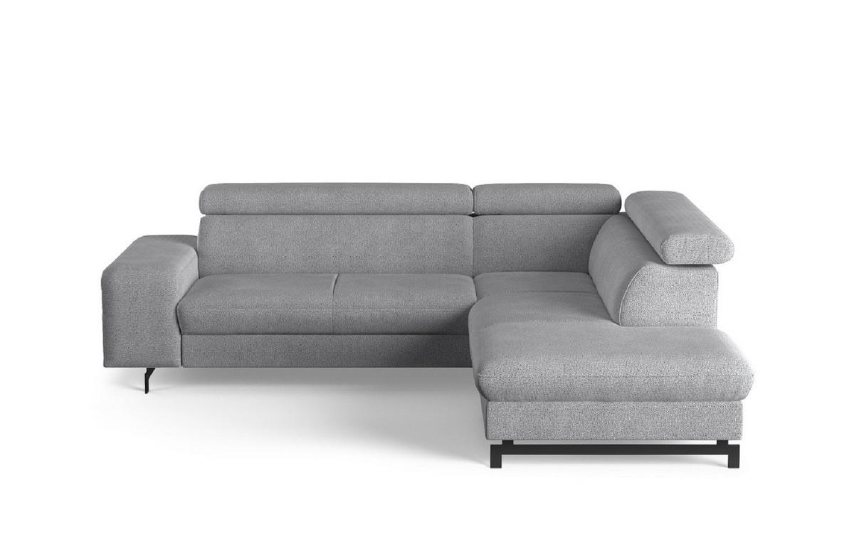 ECKSOFA mit Schlaffunktion und Bettkasten - Silberfarben/Schwarz, Kunststoff/Textil (215/262cm) - Cotta