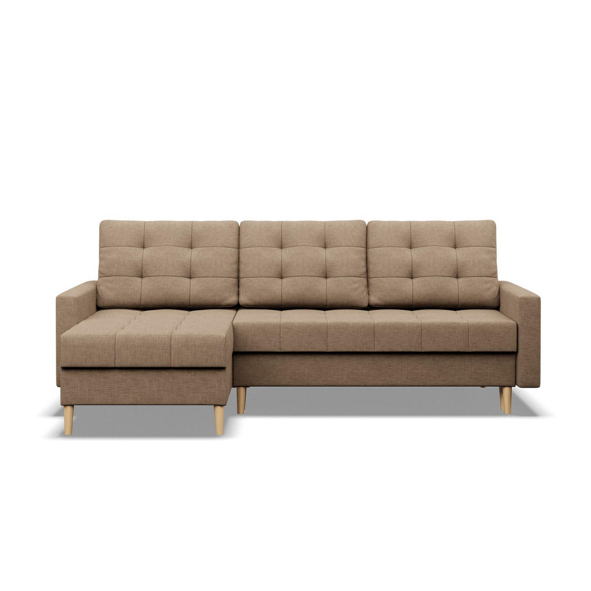 ECKSOFA MIT SCHLAFFUNKTION ELMA, Braun - Braun, Textil (223/140cm)
