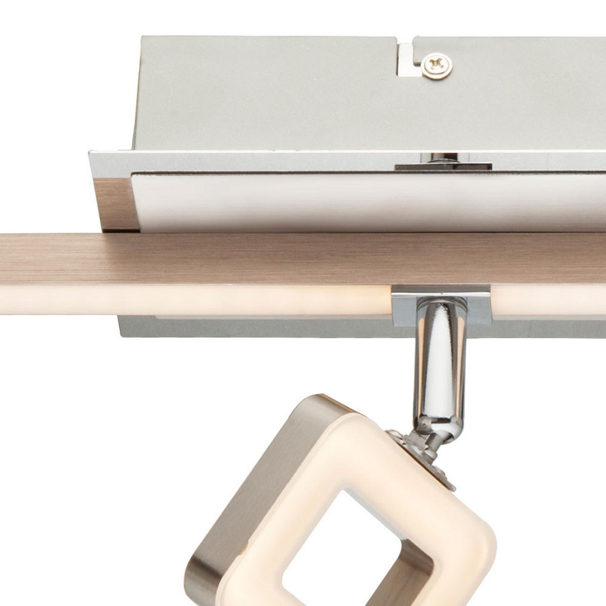 LED DECKENLEUCHTE Chrom Silber matt - Silberfarben, Metall (61.5/9/16cm) - Globo Lighting