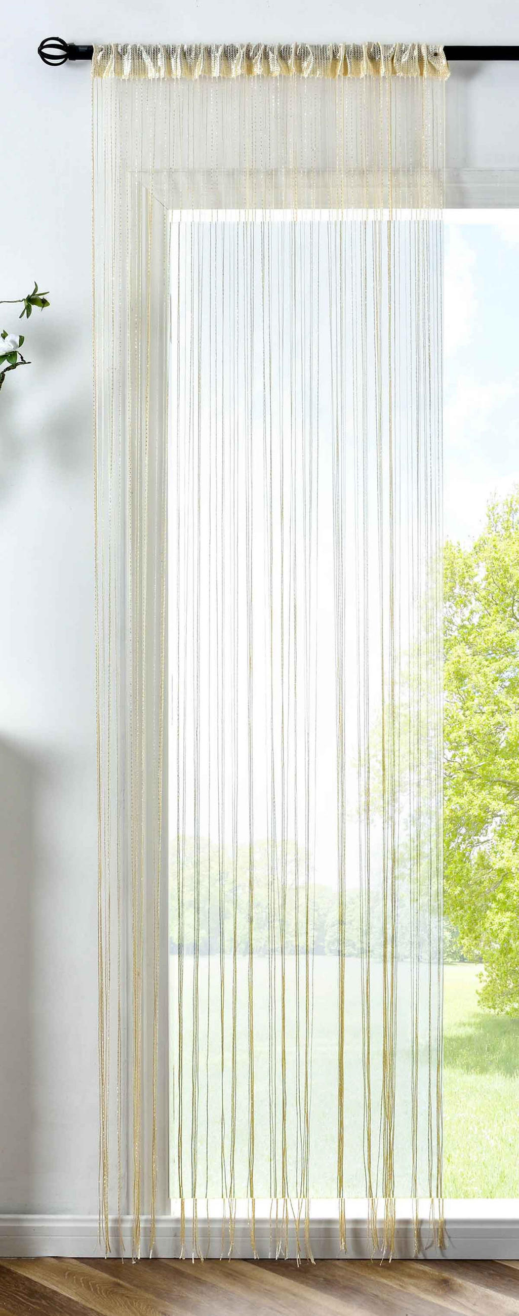 FADENGARDINE Shanghai HxB 230x100 cm Creme Lurex - Creme, Textil (100/230cm) - Gardinenbox