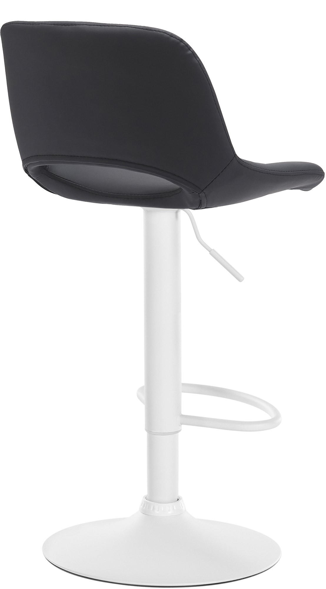 BARHOCKER 2er Set Lederlook schwarz - Schwarz/Weiß, Textil/Metall (42/86/46cm) - CLP