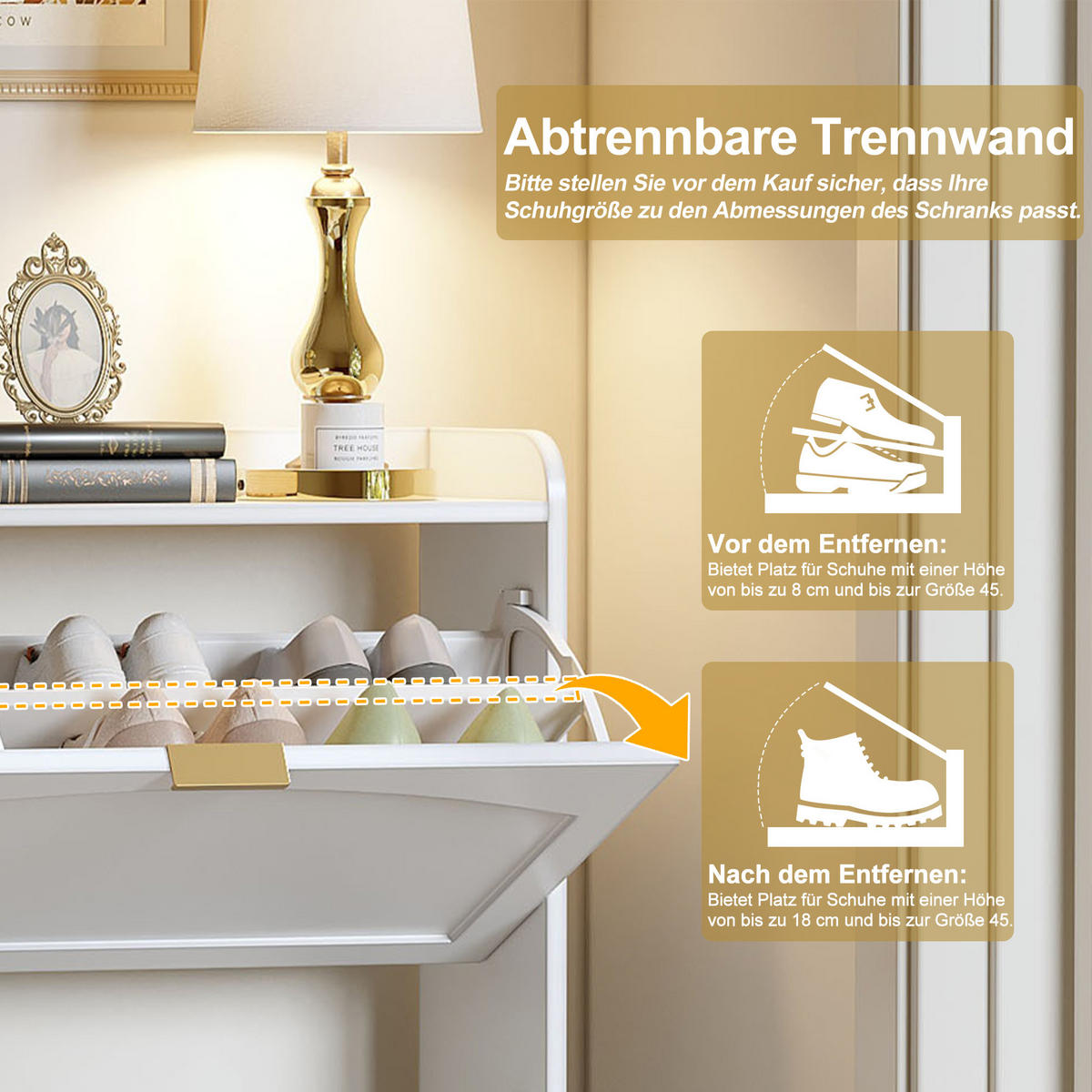 SCHUHSCHRANK Schmal 3 Klappen Weiß 76x23x118cm - Weiß, Holzwerkstoff (23/118/76cm) - FLIEKS