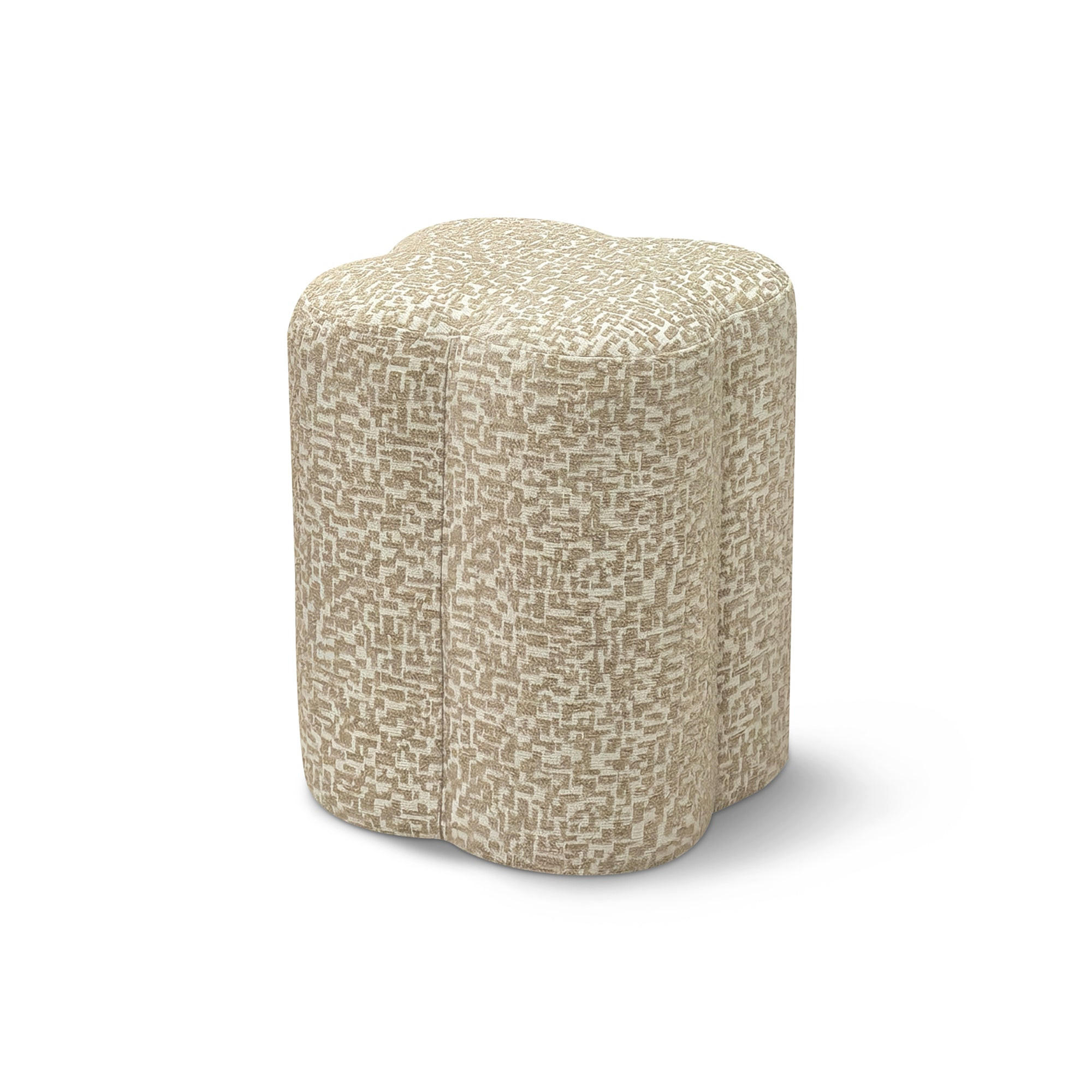 POUF LUCKY Strukturierter Stoff mit Muster Beige 36cm - Beige, Textil (36/45/36cm) - Sia Home