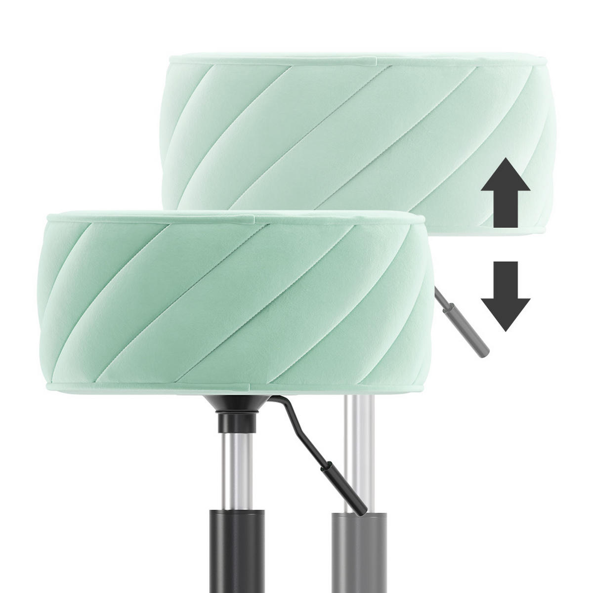 HOCKER Cherio Mintgrün 35 x 64 cm - Mintgrün, Textil (35/50.5/38.5cm) - Vicco