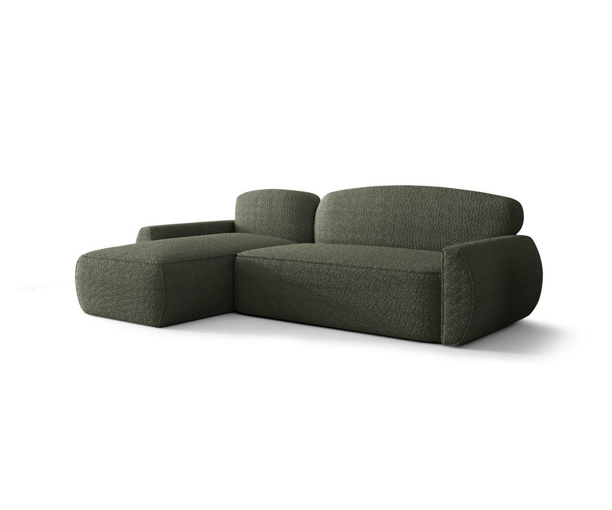 ECKSOFA mit Schlaffunktion LUCAS Quelle 37 Links - Dunkelgrün, Textil (240/145cm) - Bedante