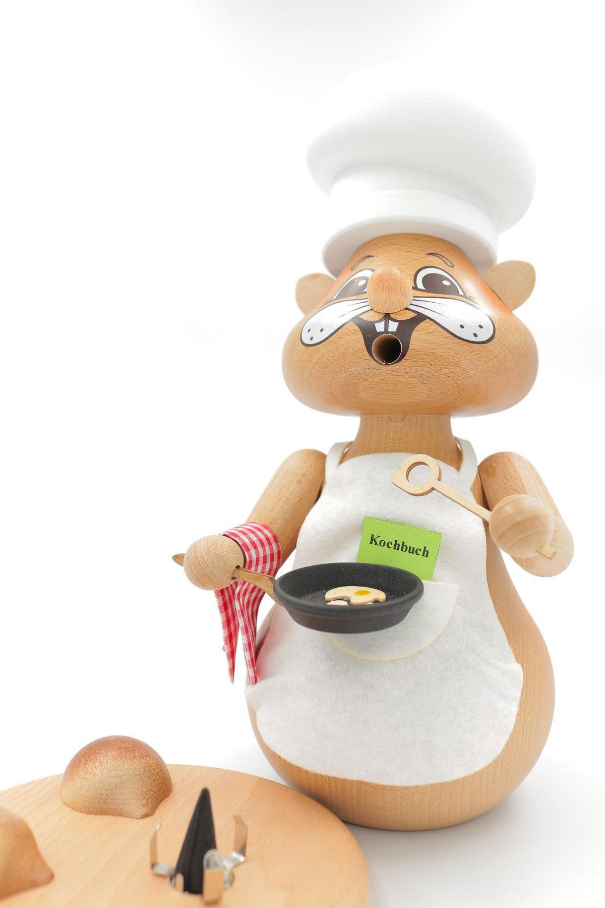 RAUCHFIGUR Hamster Koch 24 cm - Multicolor, Holz (15/1/0.1cm)