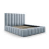BETT mit Bettkasten und Kopfteil Kelp aus Samt hellblau 160x200cm - Hellblau, Textil (160/200cm) - Micadoni