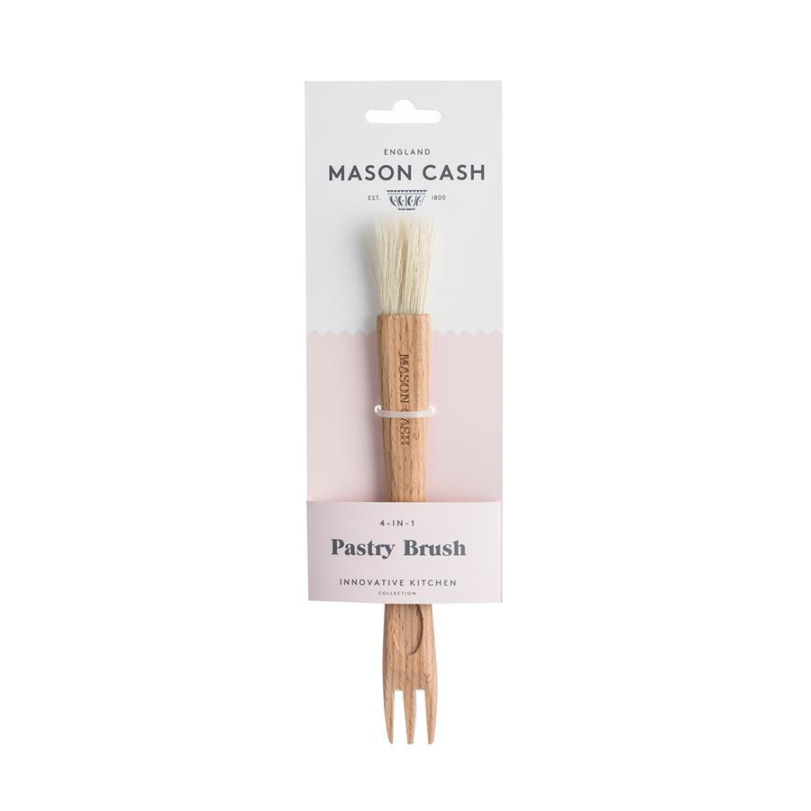 BACKPINSEL mit Gabel 4-IN-1 - Rot, Holz (2/1/22cm) - Mason Cash