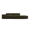 RECHTES-SOFA Jodie aus Samt grün 3 Sitzplätze - Grün, Textil (102/70/262cm) - Micadoni