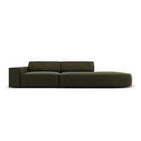 RECHTES-SOFA Jodie aus Samt grün 3 Sitzplätze - Grün, Textil (102/70/262cm) - Micadoni