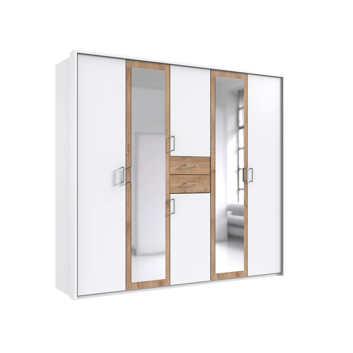 PASSEPARTOUTRAHMEN zum Kleiderschrank 22590&22591, B228/H211/T58 cm, Abschlussrahmen in Weiß / 22590-01 - Weiß, Holzwerkstoff (228/211/12cm) - luma-home